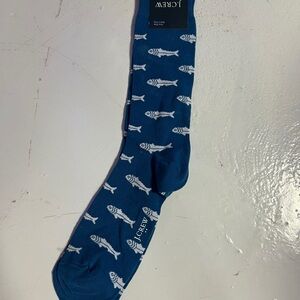 J. Crew Teal Fish Pattern Socks